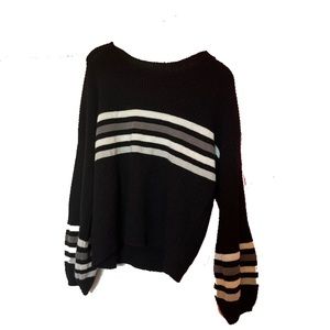 Rue 21 black striped knit oversized sweater